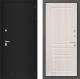 Входная металлическая Дверь Лабиринт (LABIRINT) Classic шагрень черная 03 Сандал белый в Электрогорске