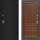 Входная металлическая Дверь Лабиринт (LABIRINT) Classic шагрень черная 03 Орех бренди в Электрогорске