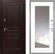 Входная металлическая Дверь Интекрон (INTECRON) Брайтон Тиковое Дерево ФЛЗ-120-М Зеркало Белый матовый в Электрогорске