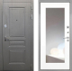 Дверь Интекрон (INTECRON) Брайтон Графит ФЛЗ-120-М Зеркало Белый матовый в Электрогорске