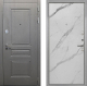 Входная металлическая Дверь Интекрон (INTECRON) Брайтон Графит Гладкая Мрамор натуральный арктик в Электрогорске