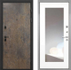 Входная металлическая Дверь Интекрон (INTECRON) Профит Black Гранж ФЛЗ-120-М Зеркало Белый матовый в Электрогорске