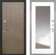 Входная металлическая Дверь Интекрон (INTECRON) Гектор Венге Коричневый ФЛЗ-120-М Зеркало Белый матовый в Электрогорске