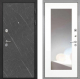 Входная металлическая Дверь Интекрон (INTECRON) Гектор Гранит Лава Оникс ФЛЗ-120-М Зеркало Белый матовый в Электрогорске