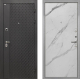 Входная металлическая Дверь Интекрон (INTECRON) Олимпия Black 4К Гладкая Мрамор натуральный арктик в Электрогорске