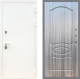 Входная металлическая Дверь Рекс (REX) 5 Белая Шагрень FL-128 Сандал грей в Электрогорске