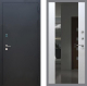 Входная металлическая Дверь Рекс (REX) 1A Черный Муар СБ-16 Зеркало Белый ясень в Электрогорске