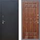 Входная металлическая Дверь Рекс (REX) 1A Черный Муар FL-33 орех тисненый в Электрогорске