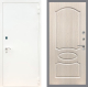 Входная металлическая Дверь Рекс (REX) 1А Белая шагрень FL-128 Беленый дуб в Электрогорске