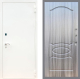 Входная металлическая Дверь Рекс (REX) 1А Белая шагрень FL-128 Сандал грей в Электрогорске