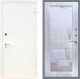 Входная металлическая Дверь Рекс (REX) 1А Белая шагрень Зеркало Пастораль Сандал белый в Электрогорске