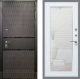 Входная металлическая Дверь Рекс (REX) 15 Черный Кварц Зеркало Пастораль Белый ясень в Электрогорске