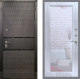 Входная металлическая Дверь Рекс (REX) 15 Черный Кварц Зеркало Пастораль Сандал белый в Электрогорске