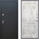 Входная металлическая Дверь Рекс (REX) 5 Черный Муар FL-117 Бетон светлый в Электрогорске