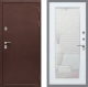Входная металлическая Дверь Рекс (REX) 5 металл 3 мм Зеркало Пастораль Белый ясень в Электрогорске