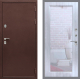 Входная металлическая Дверь Рекс (REX) 5 металл 3 мм Зеркало Пастораль Сандал белый в Электрогорске